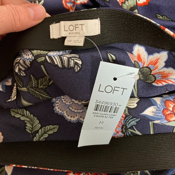 Loft Petite Floral Bias Midi Skirt Size MP NWT - Picture 8 of 8